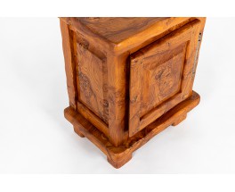 Bedside tables in elm burl 1980 set of 2