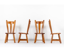 Chaises en chêne grand modèle 1950 set de 4