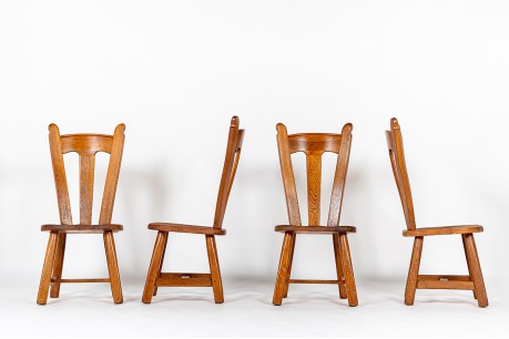 Chairs in oak large model 1950 set of 2