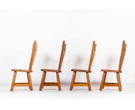 Chaises en chêne grand modèle 1950 set de 4