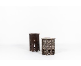 Stools in wood and mother-of-pearl Syrian design 1950