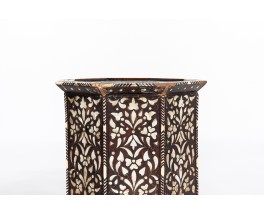 Stools in wood and mother-of-pearl Syrian design 1950