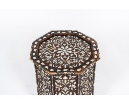 Stools in wood and mother-of-pearl Syrian design 1950