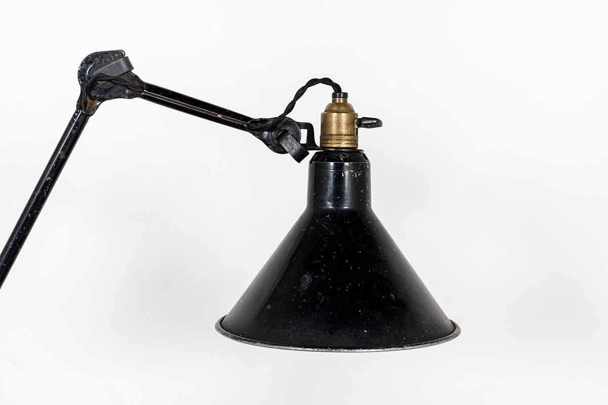 Lampe Bernard Albin Gras modèle 201 abat-jour dessinateur 1930