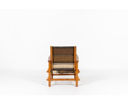 Armchair in beech and kilim fabric 1950