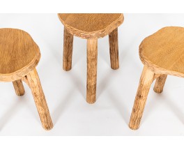 Stools in brushed oak 1950 set of 6