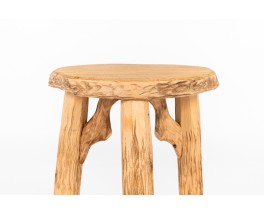 Tabourets en chêne brossé 1950 set de 6