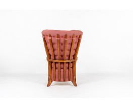 Fauteuil Guillerme et Chambron en chêne et tissu édition Votre Maison 1950