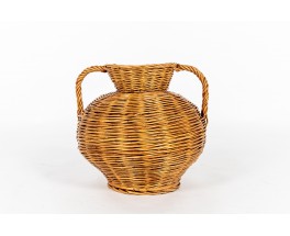 Vase in braided rattan 1950