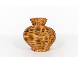 Vase in braided rattan 1950