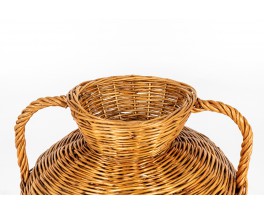 Vase in braided rattan 1950