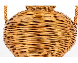 Vase in braided rattan 1950