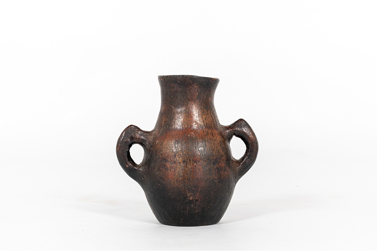Vase en grès design ethnic 1960