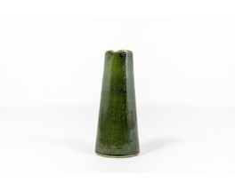Vase in glazed green ceramic 1960