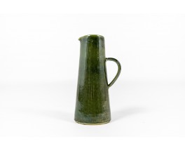 Vase in glazed green ceramic 1960