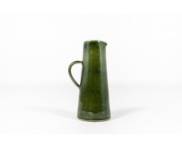 Vase in glazed green ceramic 1960