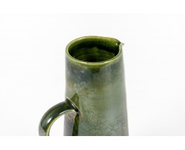 Vase in glazed green ceramic 1960