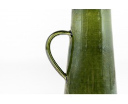 Vase in glazed green ceramic 1960