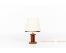 Lamp in mahogany and paper lampshade Art Deco design 1930