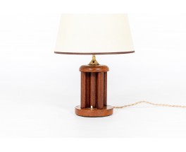 Lamp in mahogany and paper lampshade Art Deco design 1930