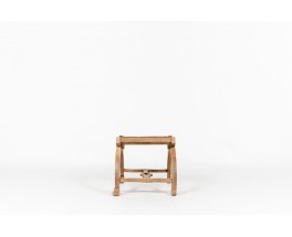 Dagobert stool in carved wood 1950