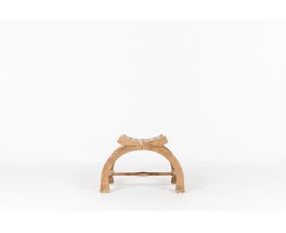 Dagobert stool in carved wood 1950