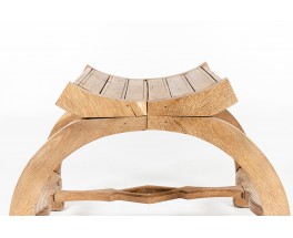 Dagobert stool in carved wood 1950