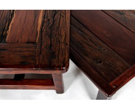 Coffee tables in ironwood Indonesian design 1950 set of 3