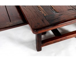 Coffee tables in ironwood Indonesian design 1950 set of 3