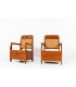 Armchairs in teak and rattan Indian design 1930 set of 2