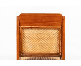 Fauteuils en teck et rotin design indien 1930 set de 2