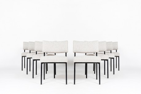 Joseph Andre Motte chairs model 764 edition Steiner 1950 set of 8