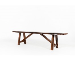 Bench in walnut brutalist design 1950