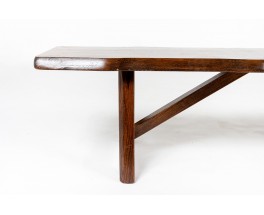 Bench in walnut brutalist design 1950