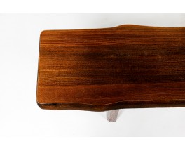 Bench in walnut brutalist design 1950