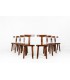 Chairs in walnut brutalist design 1950 set of 8