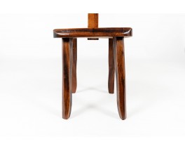 Chairs in walnut brutalist design 1950 set of 8