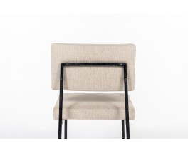 Gerard Guermonprez chairs beige linen fabric edition Magnani 1950 set of 6