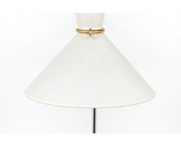 Wall lamp large model in black metal, brass and diabolo lampshade 1950