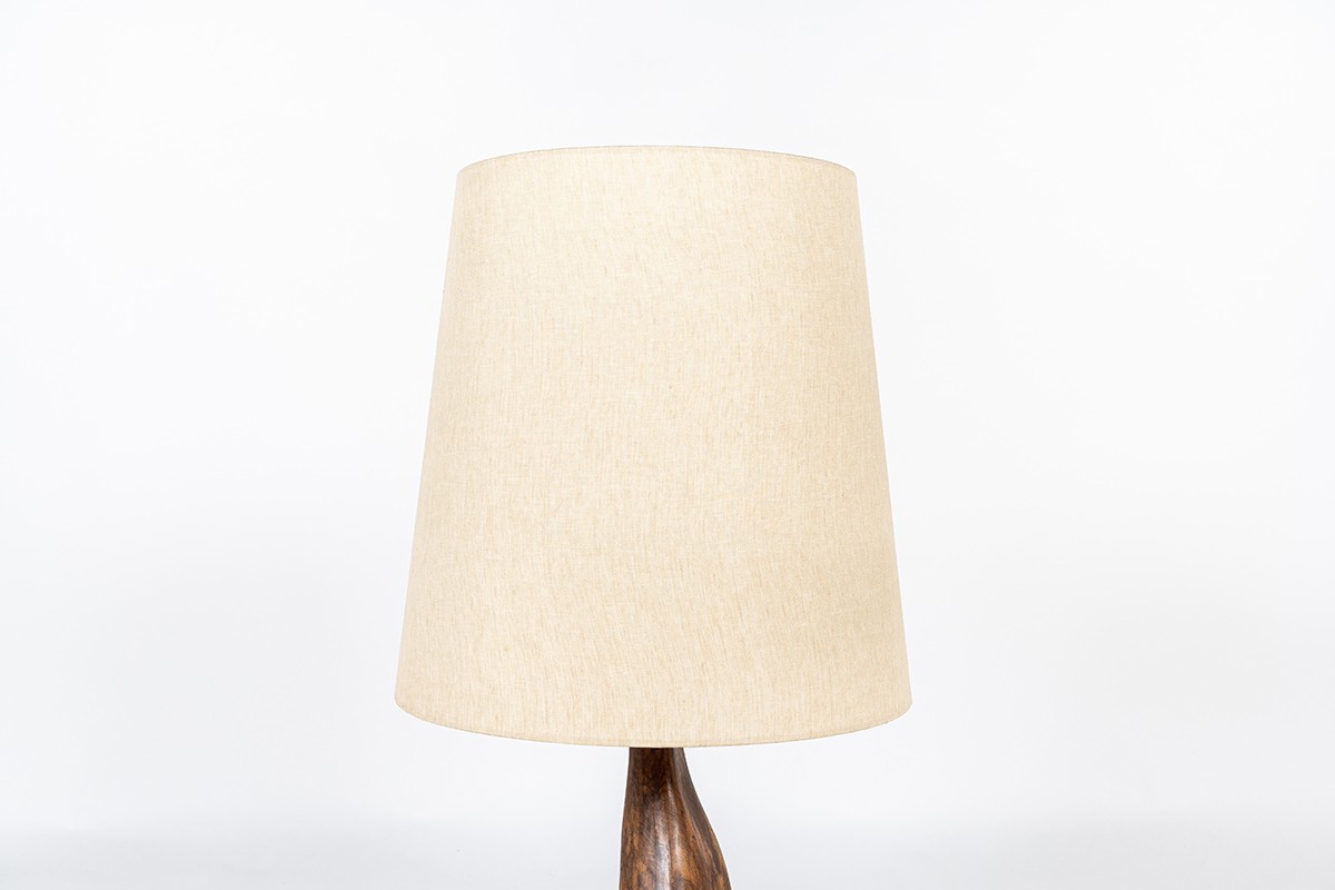 Lamp in olive tree with linen lampshade 1950