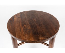 Tripod pedestal table in walnut 1950