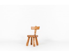 Chair in pine brutalist design 1950