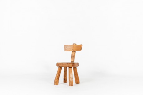 Chaise en sapin design brutalist 1950