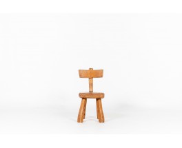 Chair in pine brutalist design 1950