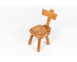 Chair in pine brutalist design 1950