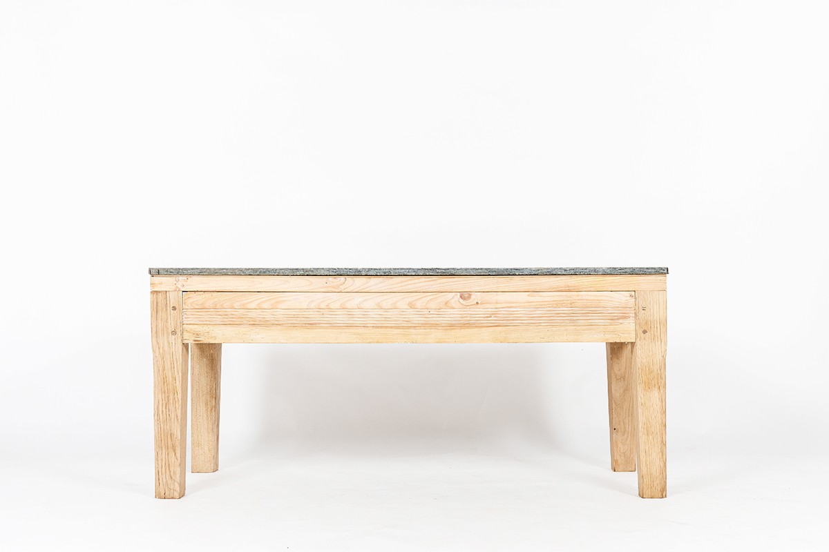 Console table in oak with granite top 1950
