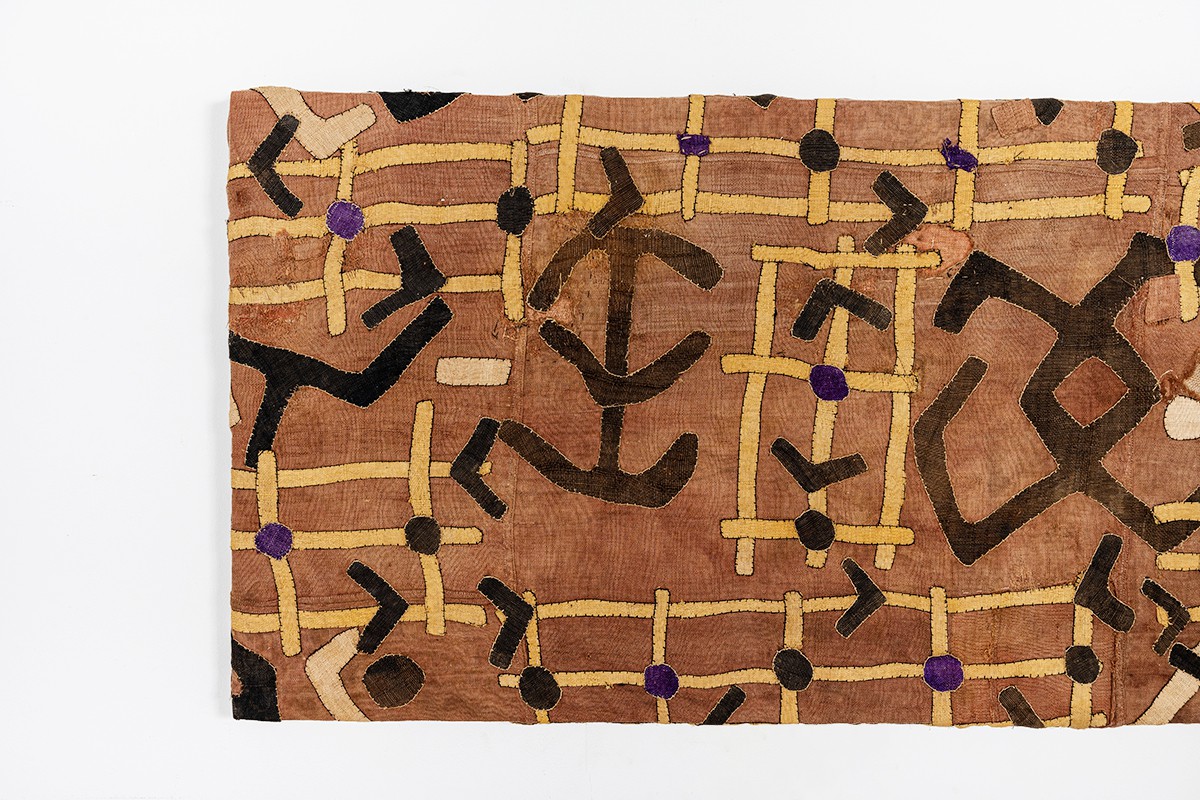 Toile textile africain en raphia 1900
