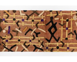 Toile textile africain en raphia 1900