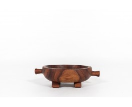 Monoxyl trinket bowl in wood Africain design 1950