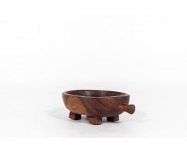 Monoxyl trinket bowl in wood Africain design 1950